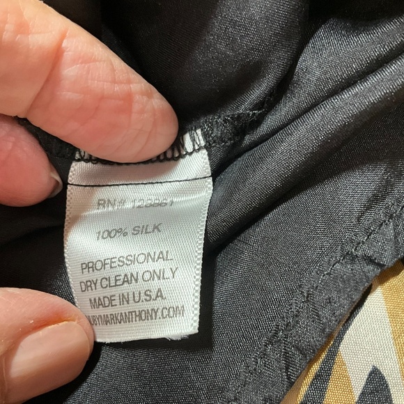 NU x Mark Anthony 100% Silk Dress Elasticized Waist Side Pockets Lined Sz M - Picture 8 of 9